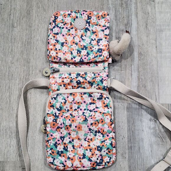 Kipling El Dorado Flowered Crossbody Bag, Multiple Pockets And Compartment Small - Picture 6 of 8